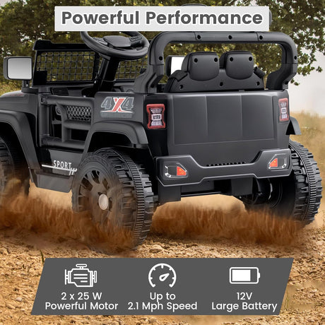 12V Electric Ride On Jeep Toy Car for Kids with Remote Control, USB, Bluetooth, and LED Lights MagicCars