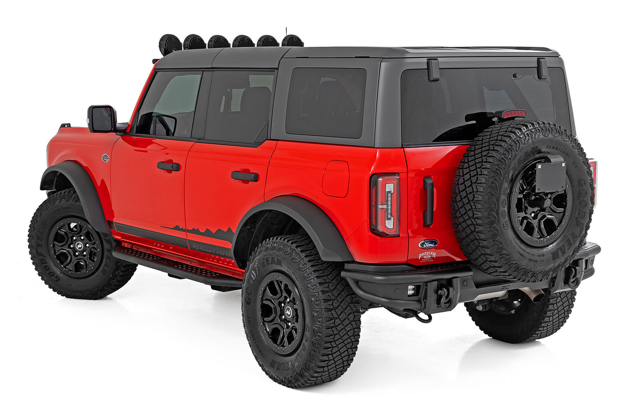 OV2 Running Boards Side Step Bars 4-Door Ford Bronco 4WD (2021-2025) Rough Country