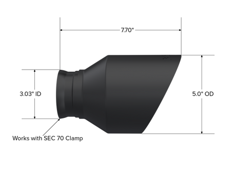 MBRP 15-23 Dodge Charger 5.7L/6.2L/6.4L T304 3in ID / 5in OD Out / 8in Length Angle Cut Black Tip