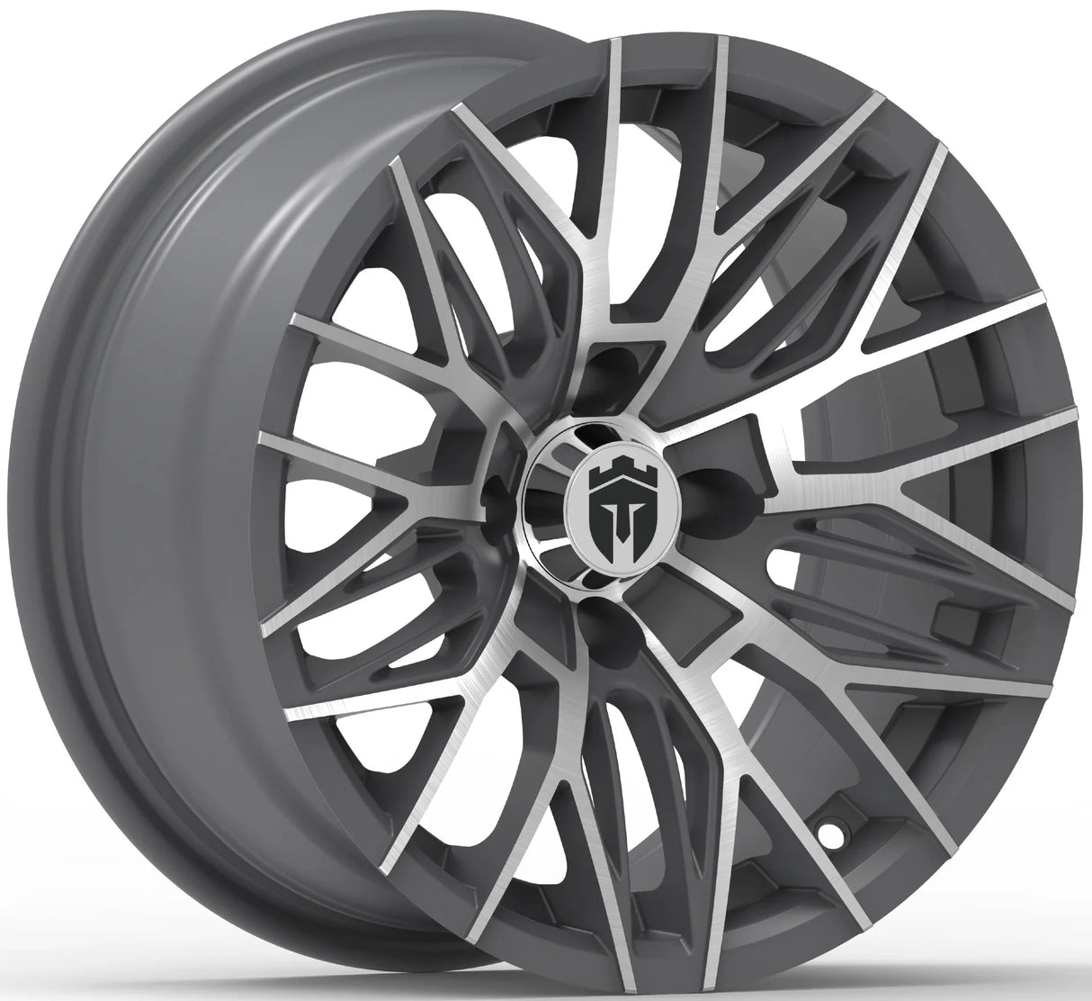 Empire® 14" Diablo DGRY Gloss Gray & Machined Face Golf Cart Wheel