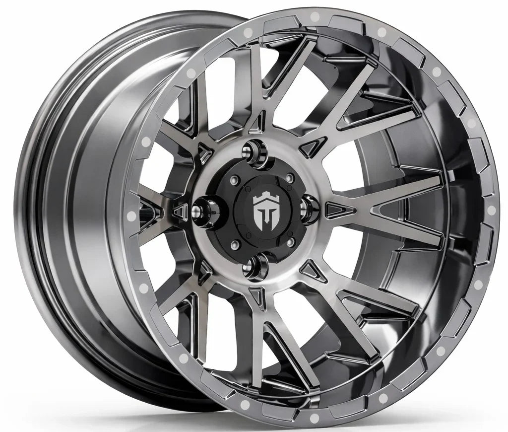 Empire 14" Savage SV5 Black Chrome Wheel & X Comp Golf H/T Tire Package