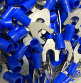 16-14GA BLUE FORK SPADE TERMINAL VINYL INSULATED CRIMP WIRE CONNECTOR Unbranded
