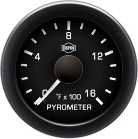 Isspro EV2 2 1/16' 0-1600 Pyrometer Gauge with Built-in Warning Light Isspro