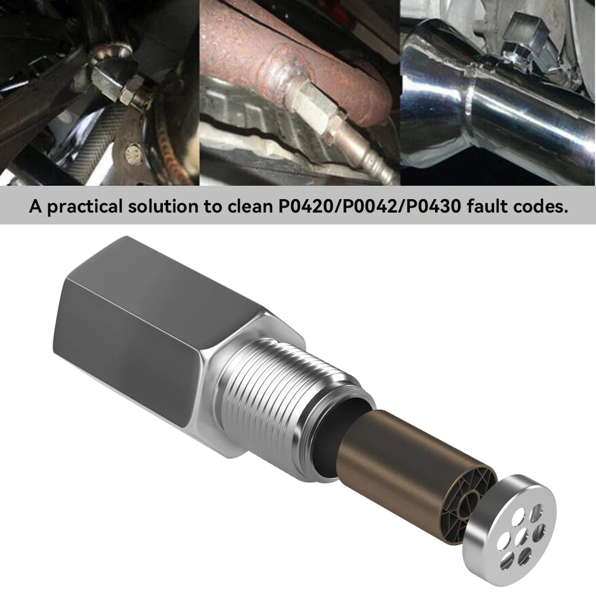 O2 Sensor CEL Spacer Check Engine Light Adapter CEL Eliminator Mini Catalytic Converter Universal All models Euro 5 standard