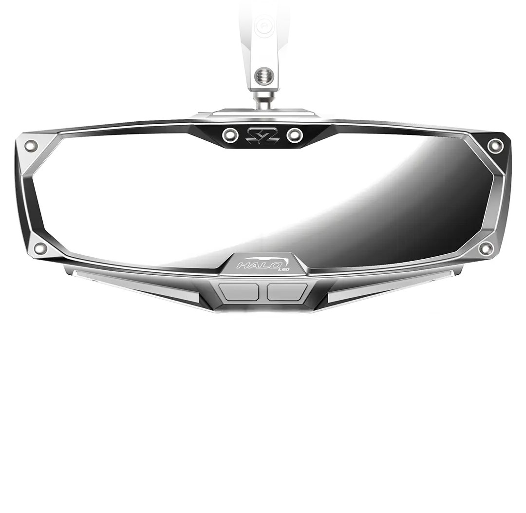 Seizmik 56-18019 Halo-RA LED Rearview Mirror - front view, white LED