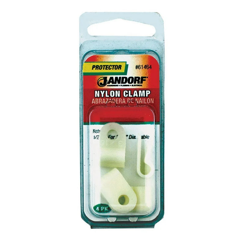 JANDORF CLAMP Nylon Natural 1/2x3/16 4 PK 61464 Jandorf