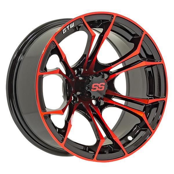 GTW Spyder 14X7 | -25 Offset Black/Red w/SS Cap