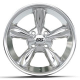 14x7" GTW Godfather Chrome Golf Cart Wheel
