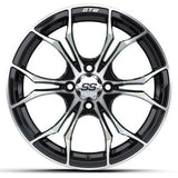 GTW Spyder 15x7 | -25 Offset Gloss Black and Machined Wheel