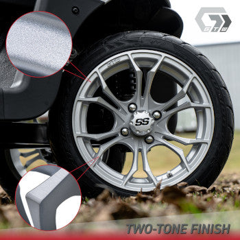 GTW Spyder 15x7 | -25 Offset Matte Silver with Machined Accents Wheel