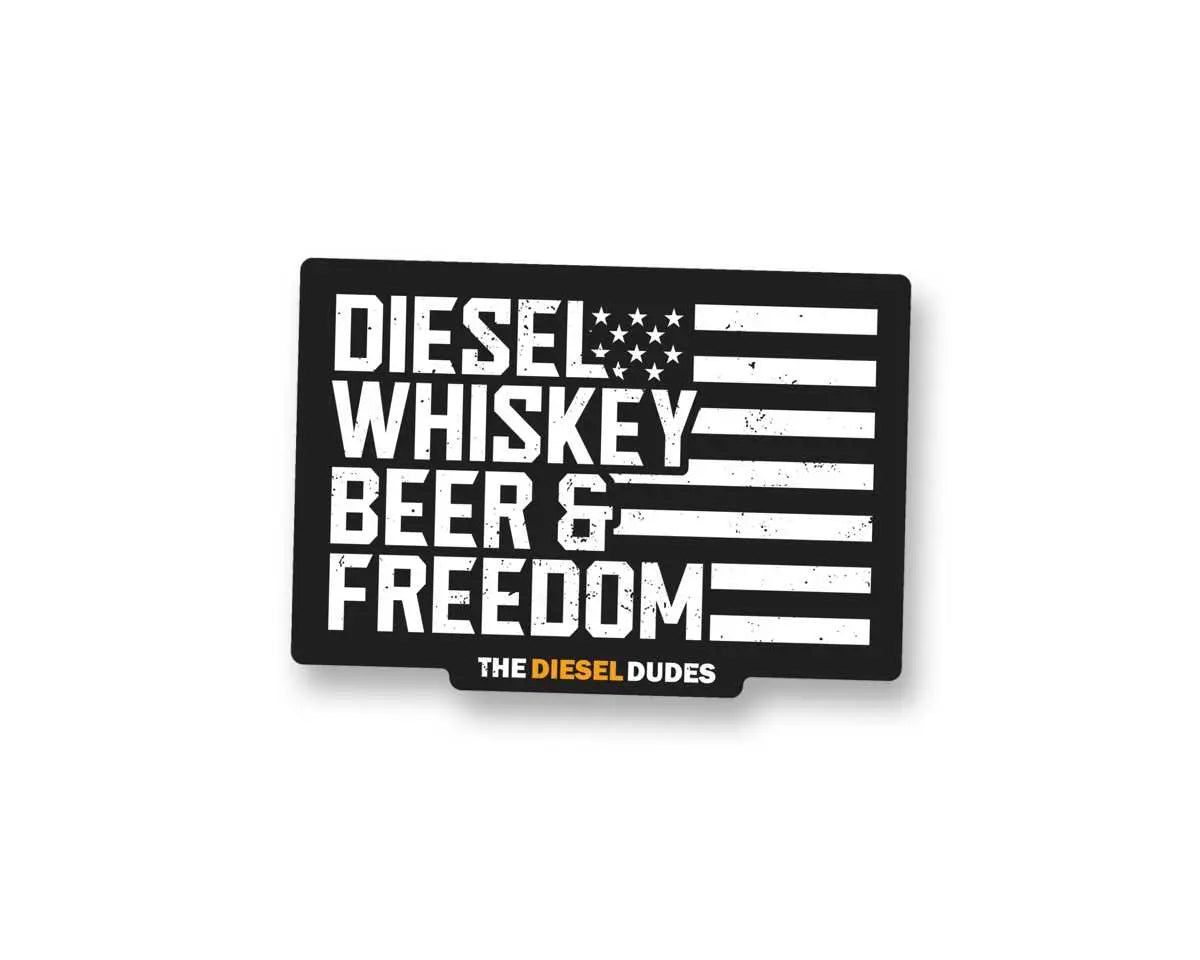 Diesel Whiskey Beer & Freedom Sticker SunFrog Solutions