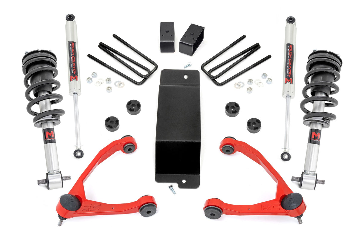 3.5 Inch Lift Kit Forged UCA M1 Strut - Red Silverado/Sierra 1500 (14-16) Rough Country