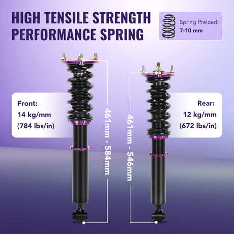 1986-1992 Toyota Supra JZA70 MA70 GA70 Coilover Shock Absorbers Struts 4PCS Flashark
