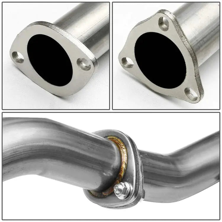 1988-1991 Honda Civic 1.5L 4 Inches Rolled/Burnt Muffler Tip Racing Catback Exhaust System（3-Door Only） Flashark