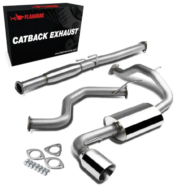 1988-1991 Honda Civic 1.5L 4 Inches Rolled/Burnt Muffler Tip Racing Catback Exhaust System（3-Door Only） Flashark
