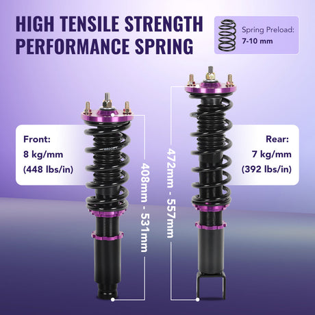 Flashark 1990-2001 Honda Civic EG EK & Acura Integra DC2 Height Adjustable Coilovers Flashark