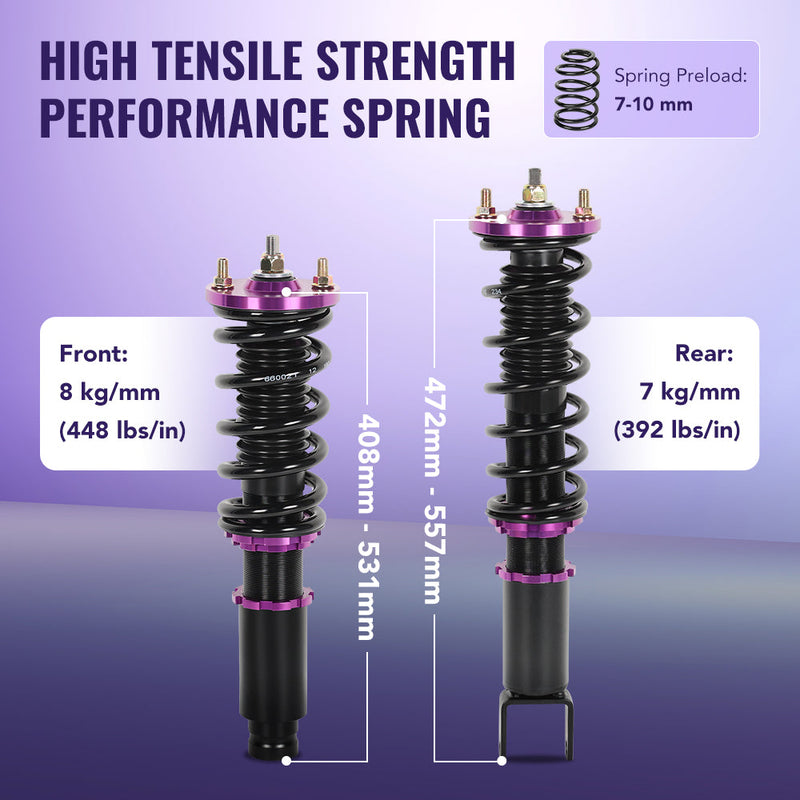 Flashark 1990-2001 Honda Civic EG EK & Acura Integra DC2 Height Adjustable Coilovers Flashark