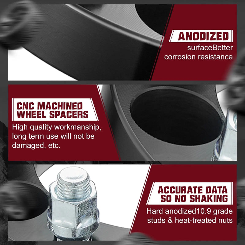 For 1988-2021 Chevy Chevrolet Silverado GMC Cadillac 1500 2500 6x5.5 Inches Wheel Spacers 4PCS Flashark
