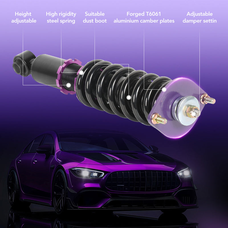 Adjustable Coilover Shock Absorbers Struts 4PCS for 1990-1996 Nissan 300ZX Z32 Flashark