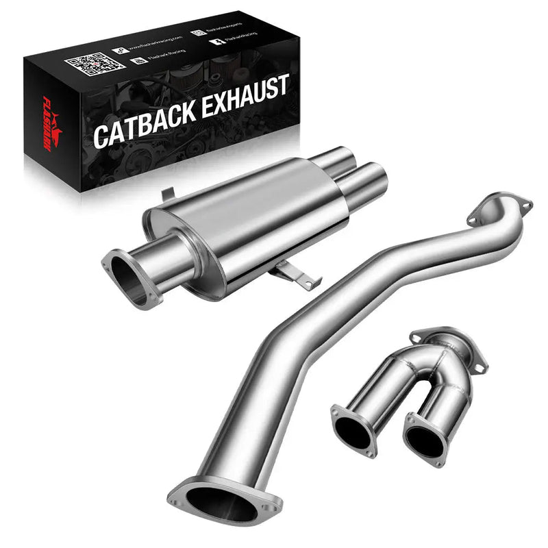 Catback Exhaust System 1993-1997 BMW E36 325i/325is/328i/328is/M3 6 CYL Dual 3 Inches Tip Flashark