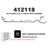 1994-2002 Cummins 5.9L 4" Turbo Back Exhaust No Muffler (411112)