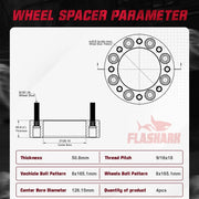 1994-2010 Dodge Ram 2500 3500 / 1967-2002 Ford 250 350 8x6.5 Inches Wheel Spacers 4PCS Flashark
