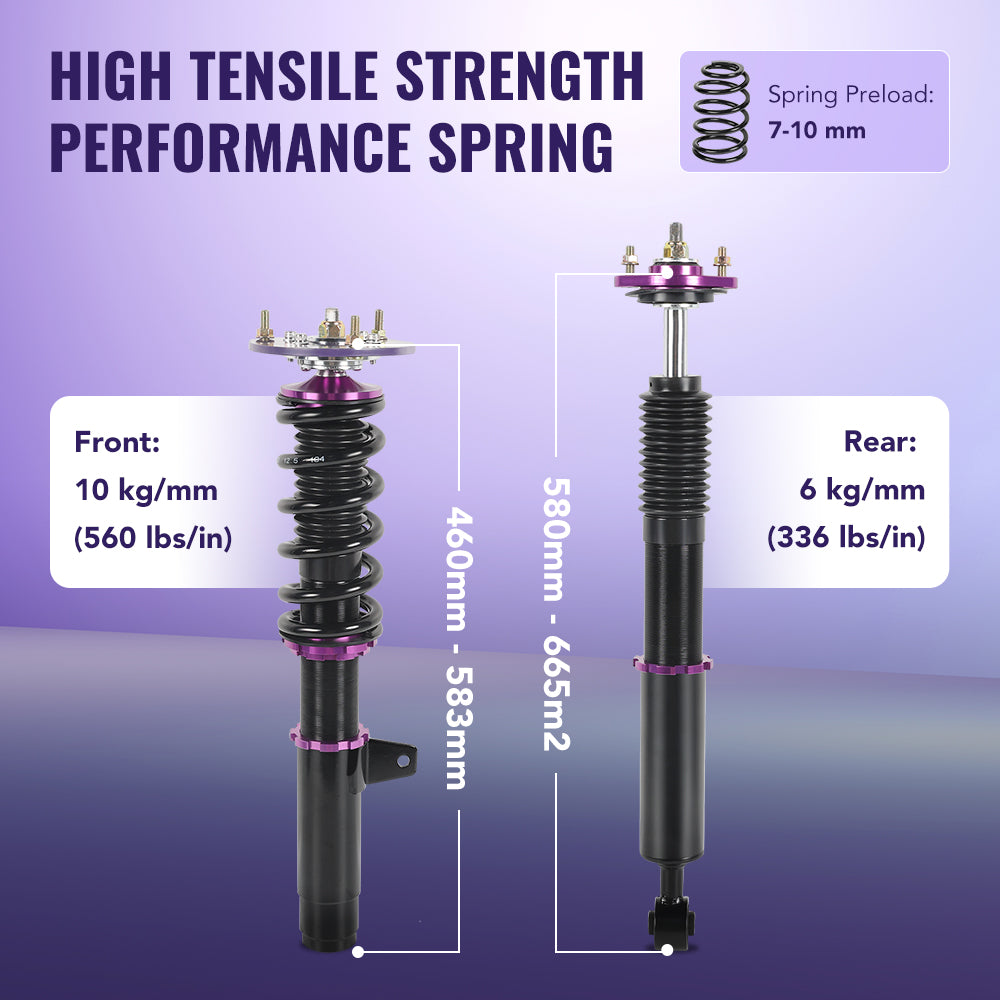BMW 3-Series E46 Coilovers for 1998-2005 318i/323i/325i/325xi/325Ci/328i/328Ci/330i/330xi - 4PCS