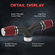 For 1999-2004 JEEP Grand Cherokee 4.7L V8 2000-2002 Dodge Durango 3.7L V6 Air Intake Kit Flashark