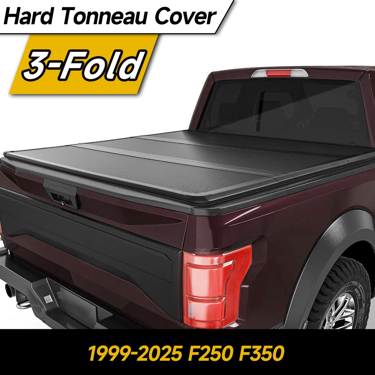 1999-2025 Ford F250 F350 Super Duty 6.8FT Hard Tri-Fold Tonneau Cover Truck Bed Pickup