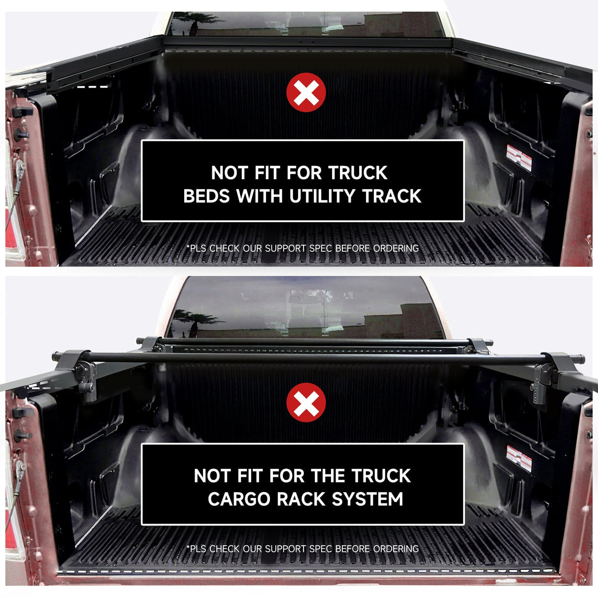 1999-2025 Ford F250 F350 Super Duty 6.8FT Hard Tri-Fold Tonneau Cover Truck Bed Pickup