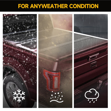 Trucktok 1999-2025 Ford F250 F350 Super Duty 6.8FT Hard Tri-Fold Tonneau Cover Truck Bed Pickup TruckTok