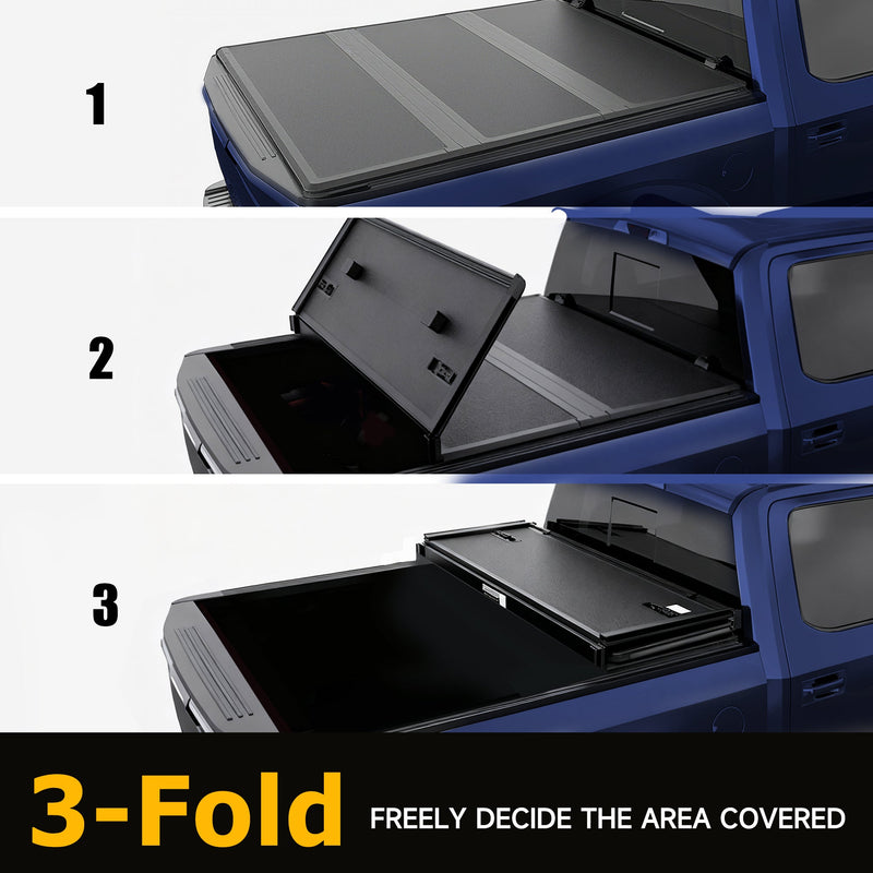 Trucktok 1999-2025 Ford F250 F350 Super Duty 8.2FT Hard Tri-Fold Tonneau Cover Truck Bed Pickup