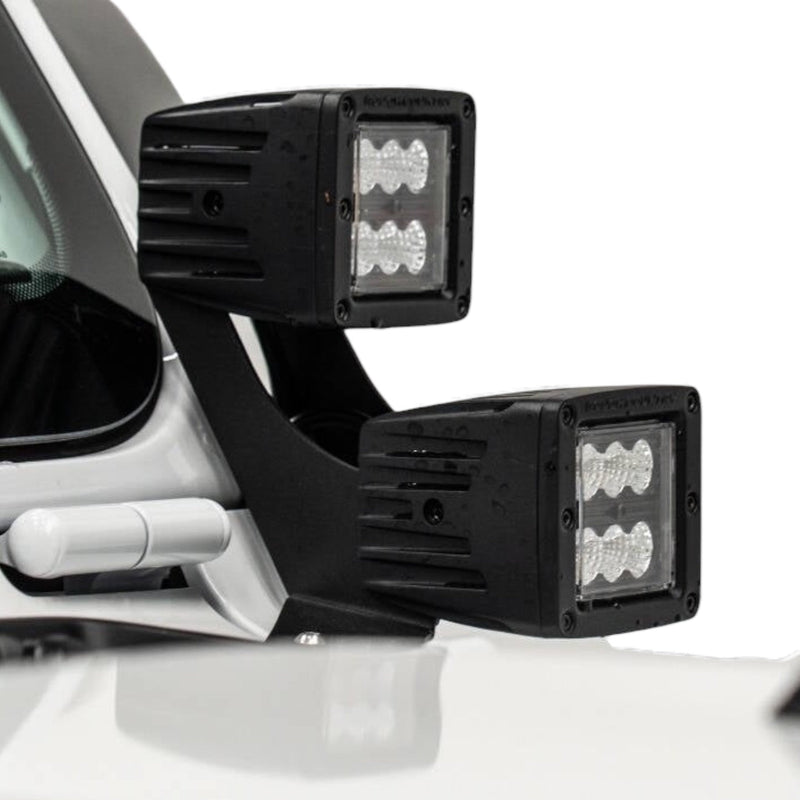 Jeep A Pillar Double Stack Aluminum Cube Light Brackets ( Wrangler / Gladiator ) 2018-2026