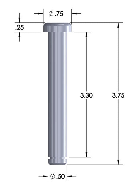 .5" x 3.3" Chromoly Pin With E Clip