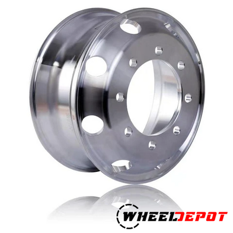 Truck Wheels 19.5 x 7.5 Forged Aluminum Rims 4pcs Both-Side Mirror Polished