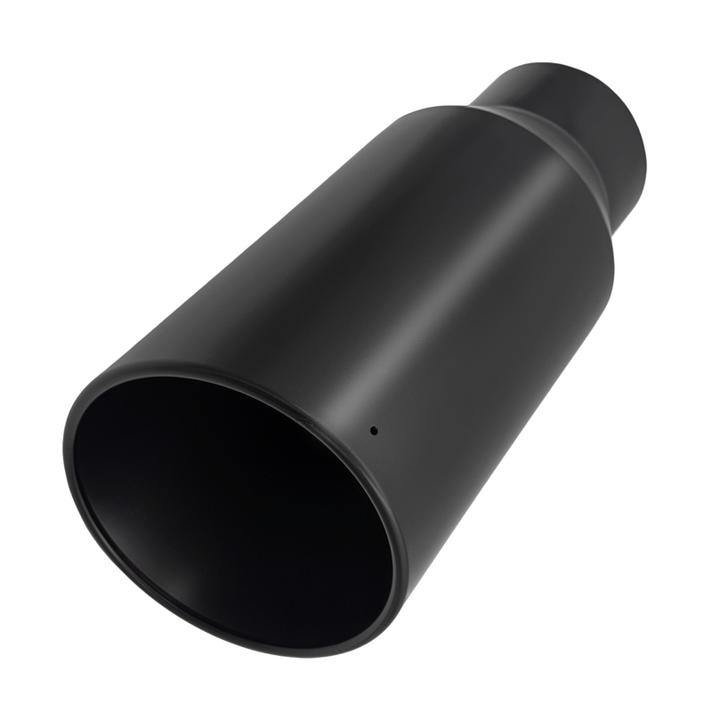 Trucktok 4" Inlet 6" Outlet 12" Overall Length Bolt On Exhaust Tailpipe Tip Black TruckTok