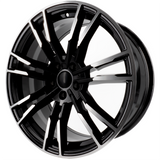 Volkswagen And Audi Style Wheels 19x8.5/9.5 5x112, Black/Machined Rims Set of 4