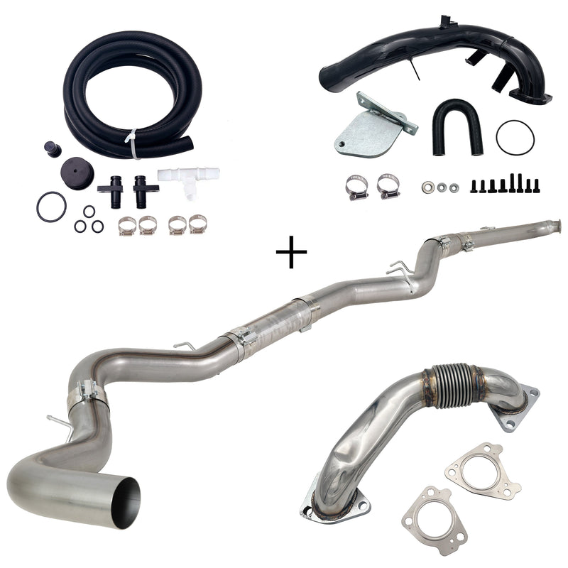 TruckTok 2007.5-2010 6.6L Duramax LMM 4"/5"  Dp-back DPF pipe & EGR delete kit