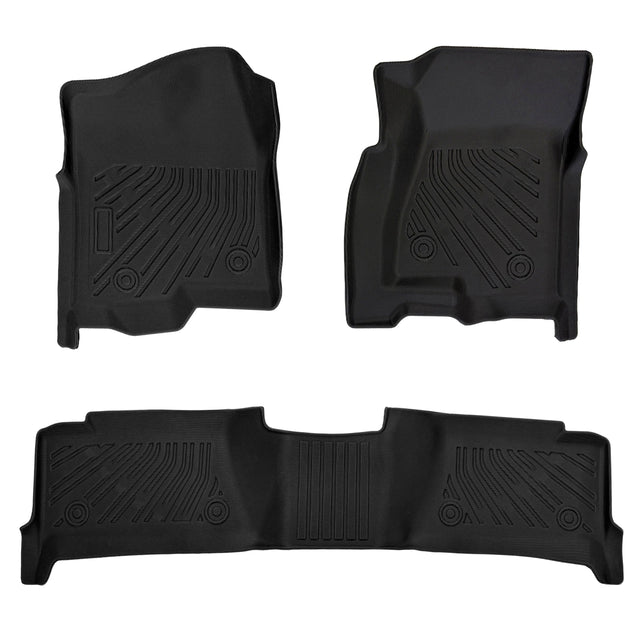 Trucktok 1999-2006 Silverado/Sierra 1500 2500 3500 Crew Cab All-Weather TPE Floor Mats TruckTok