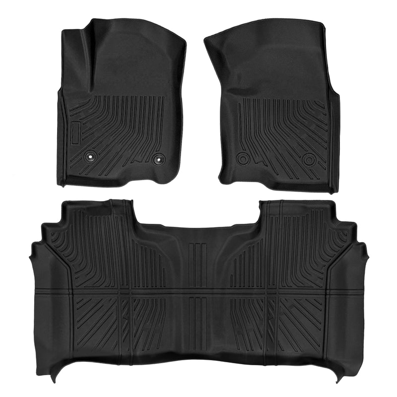 Trucktok Silverado Sierra 2019-2025 1500 & 2020-2025 2500HD 3500HD Crew Cab All-Weather TPE Floor Mats TruckTok