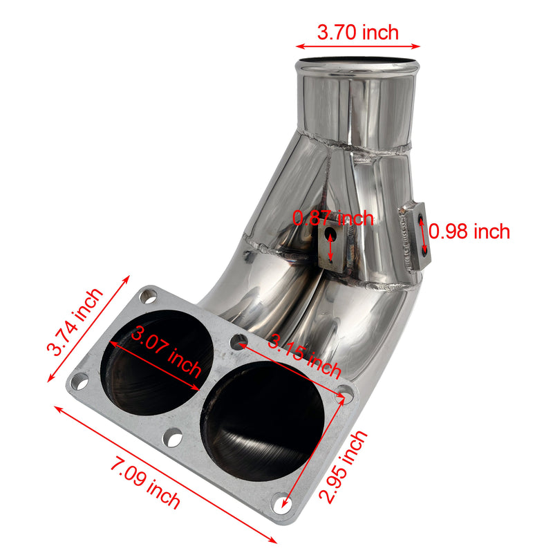 TruckTok 2007-2018 6.7L Dodge RAM 2500 3500 Cummins Diesel 3.5inch High Flow Intake Manifold Elbow Tube Horn TruckTok