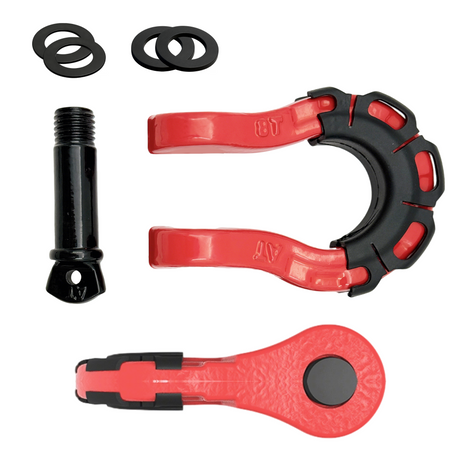 Trucktok 3/4" D-Ring Shackle 70,000 lbs Break Strength with Isolator (1 Pair ) TruckTok
