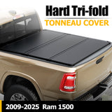 Trucktok 2009-2025 Dodge Ram 1500 5.7FT Hard Tri-Fold Tonneau Cover Truck Bed TruckTok