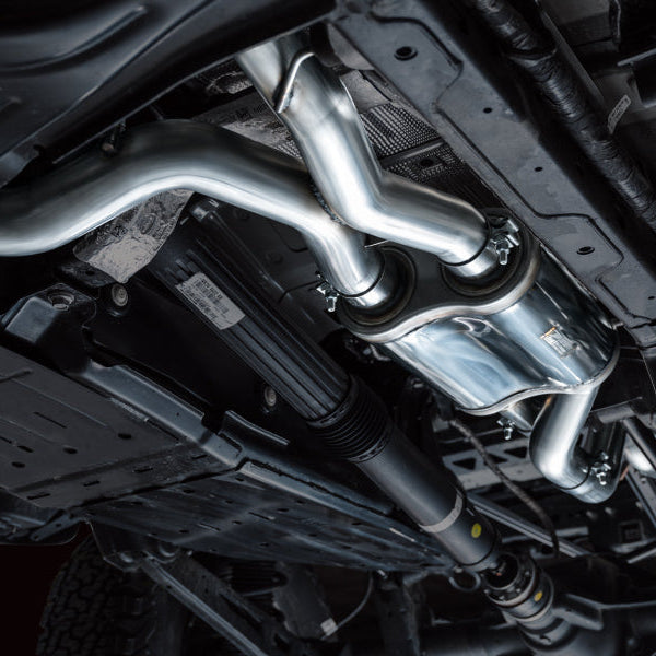 AWE Tuning SwitchPath Cat Back Exhaust with Dual BashGuards, 3-Inch Mandrel-Bent Stainless Steel and No Tips | 2022+ Ford Bronco Raptor