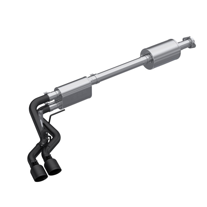 MBRP 2021+ Ford F150 Black Coated Dual Pre-Axle (Street Profile) 2.5in OD Tips 3in Cat Back Exhaust