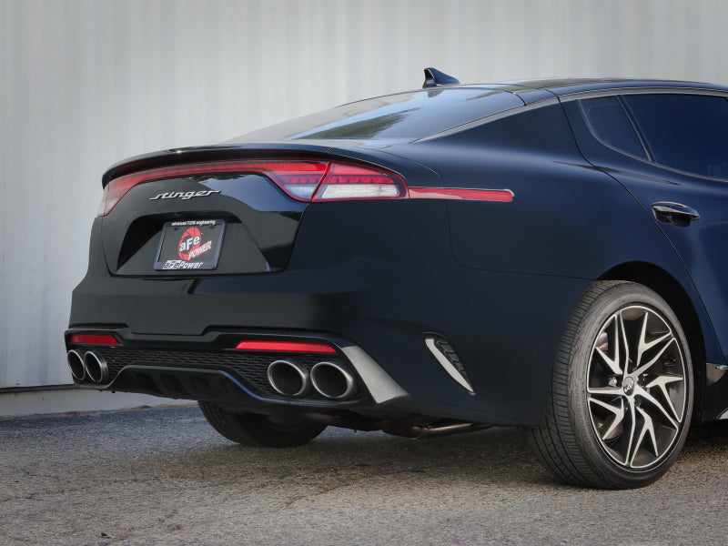 aFe Gemini XV 3in to Dual 2-1/2in 304 SS Cat-Back Exhaust w/ Cut-Out 18-21 Kia Stinger L4-2.0L (t)