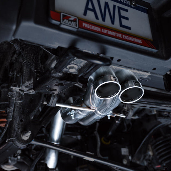AWE Tuning SwitchPath Cat Back Exhaust with Dual BashGuards, 3-Inch Mandrel-Bent Stainless Steel and No Tips | 2022+ Ford Bronco Raptor