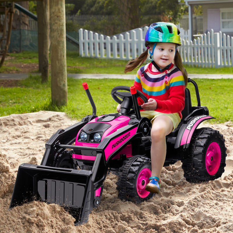 Excavator 6V Battery Tractor with Music and Headlight for Kids' Riding Fun