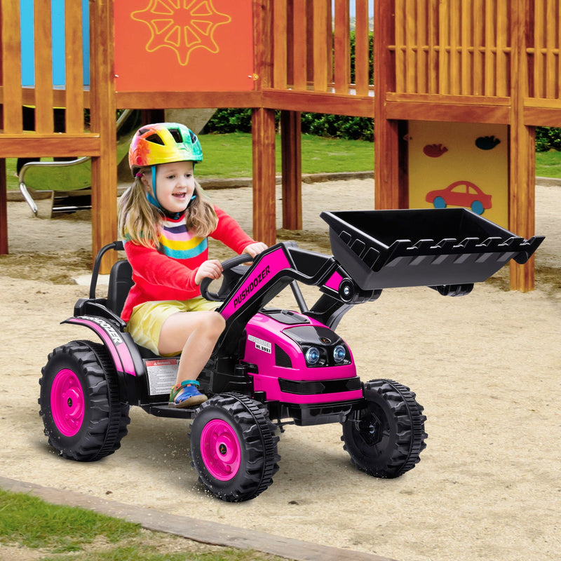 Excavator 6V Battery Tractor with Music and Headlight for Kids' Riding Fun