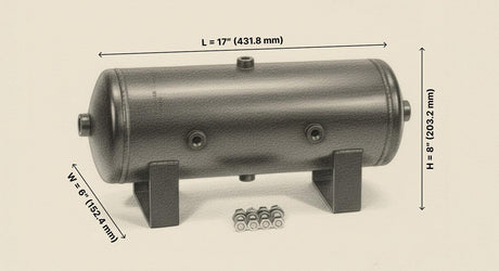 2 Gallon 6 Port Steel Air Tank HornBlasters